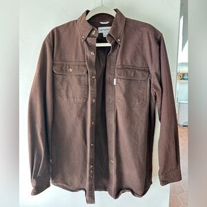 Carhartt Brown Button-Up Shirt size small